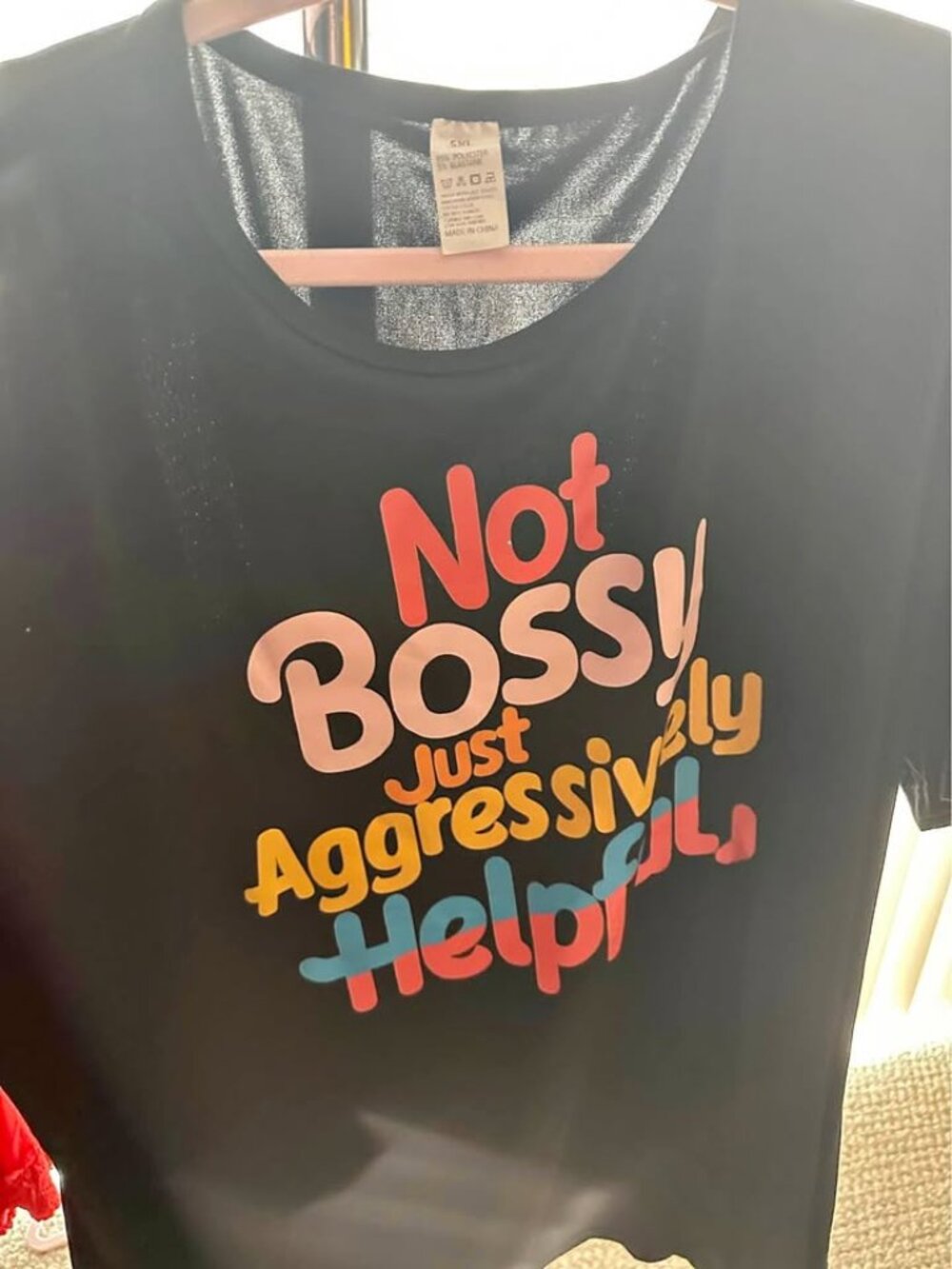 5XL “Not Bossy Just Aggressively Helpful” Graphic T-Shirt – Fits Women’s 20/22